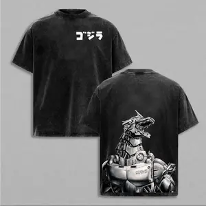 Mecha Godzilla Special edition Retro Vintage Menswear Gift movie fans Top Apparel Classic Oversized Seamless Simple Straight Man Clothes Cotton designer shirts Movie Shirt, graphic tees, men gifts, ,Graphic Streetwear T-shirt gift for all
