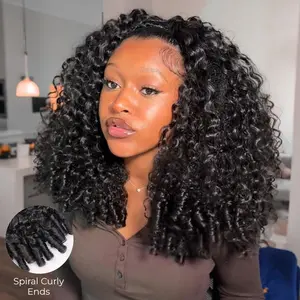 ISEE HAIR 250% Density Burmese Curly Wear Go Half Wig InvisiFit Strap Flip Over Wig With Drawstring Cap Invisible Hairline Human Hair Wigs for Beginners  Vacation Hair #Summervibes#ISEECrochetNewArrivals