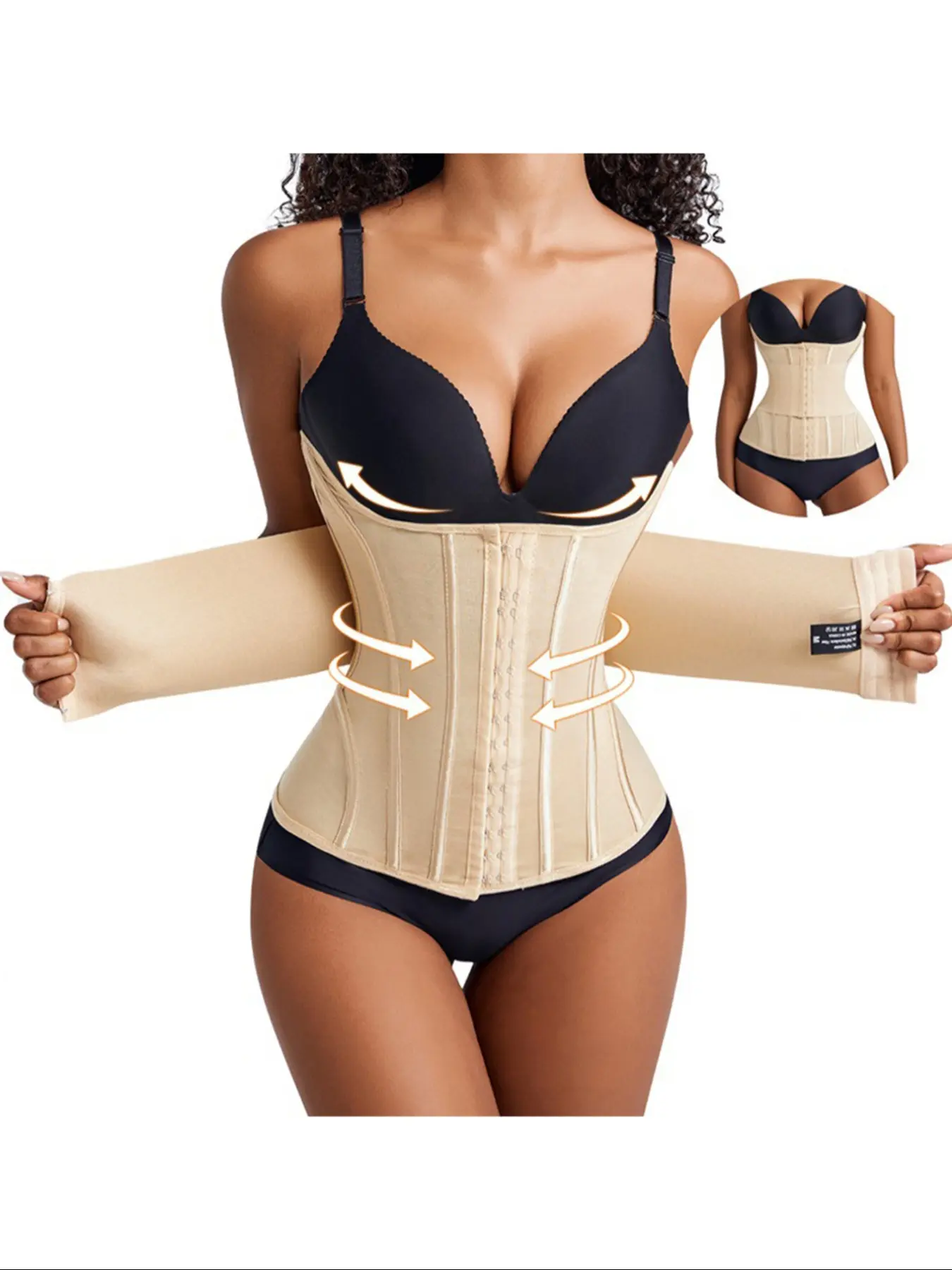 Women's Underwear Double Layered Compression Abdominal Belt, Chest Support Shapewear, High-Efficiency Elastic Breathable Smooth Waist Trainer, Everyday Wear & Fitness Essential, Womenswear, 1 Piece