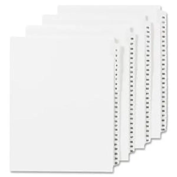 Avery AVE82209 Side Tab Legal Index Dividers, 8.5x11 in, 11 in Dimension, 0.55 Cut, 25-Pack, Ripproof Reinforced Tabs, for Allstate Style Index Briefs, Mortgage Documentation & Legal Exhibits