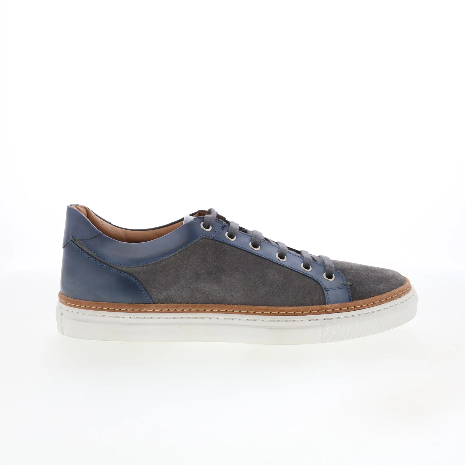 Di Bianco Binetto Mens Gray Leather Lace Up Lifestyle Sneakers Shoes