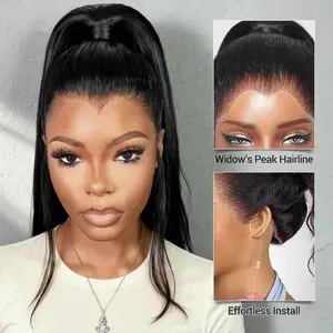 【Ashimary Live Exclusive:Pre-Styled Widows Peak Ponytail Wig 】Invisi Strap 360 Lace Wig Glueless Human Hair Wigs Ponytail Wig Out of Box #Summervibes