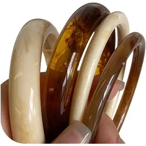 Acrylic Bangle Set for Women, Irregular Resin Chunky Bracelets, Geometric Thick Statement Fashion Bangles Jewelry