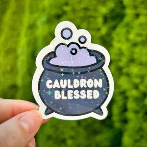 Cauldron Blessed Sticker Handcrafted