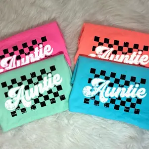 Neon Auntie Checkered Tee