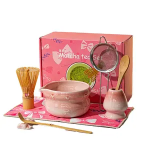 Matcha Bowl Set, 8-Piece Matcha Set, 16OZ. Includes A Spout, Matcha Whisk, and Stand. An Ideal Gift, Perfect for Making Healthy Breakfast Drinks and Enjoying the Fun of Making Matcha.
