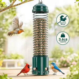 Squirrel Proof Metal Bird Feeder, 3.6LB Large Capacity Hanging Feeder for Wild Birds, Cardinals, Finches & Blue Jays