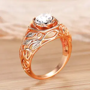 Hollow Rose Flower zircon Ring for Women – Y2K Floral Jewelry, Dainty Everyday Gift for Anniversary or Birthday