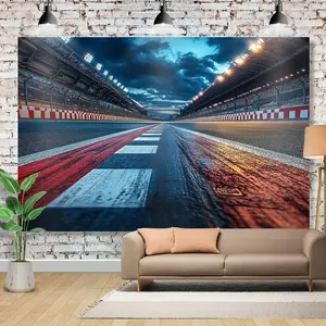 1pc Racing Scene Tapestry - High-Quality Fabric Wall Art, No Electricity Needed, Horizontal Motorsport Design with Vibrant Colors for Entryway, Room Decor, Party Backdrop, Entryway Decoration |     Racing Theme Decor |     Vivid Colors, Race  Decor
