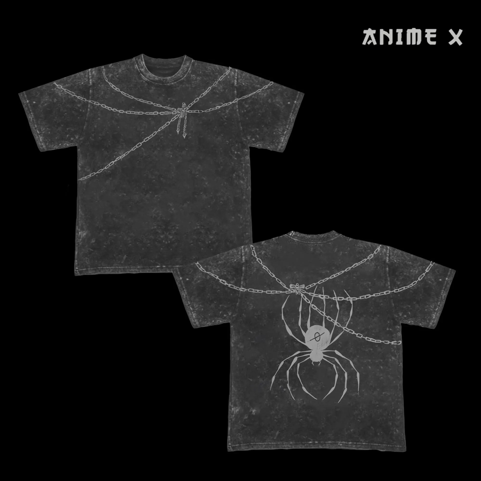 Retro Heavy Limited "PHANTOM TROUPE" Hunter x Hunter Anime Double Printed Vintage Oversized Washed Tee  Unisex Oversize Anime Manga Washed Heavyweight Cotton T-shirt, Gift For Anime Fan, Anime Lover