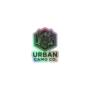 Urban Camo Co. Holographic Branded Stickers - Hot-embossed 3D Pattern, Durable Vinyl, Bubble-free Application, Indoor Use Only