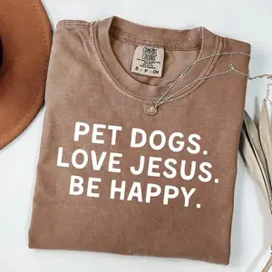 Comfort Colors Dogs And Jesus TShirt, Dog Lover Tee, Funny Dog Mom Gift For Her, Religious Dog Mom TShirt, Trendy Faith Christian Tee -DarkFlex