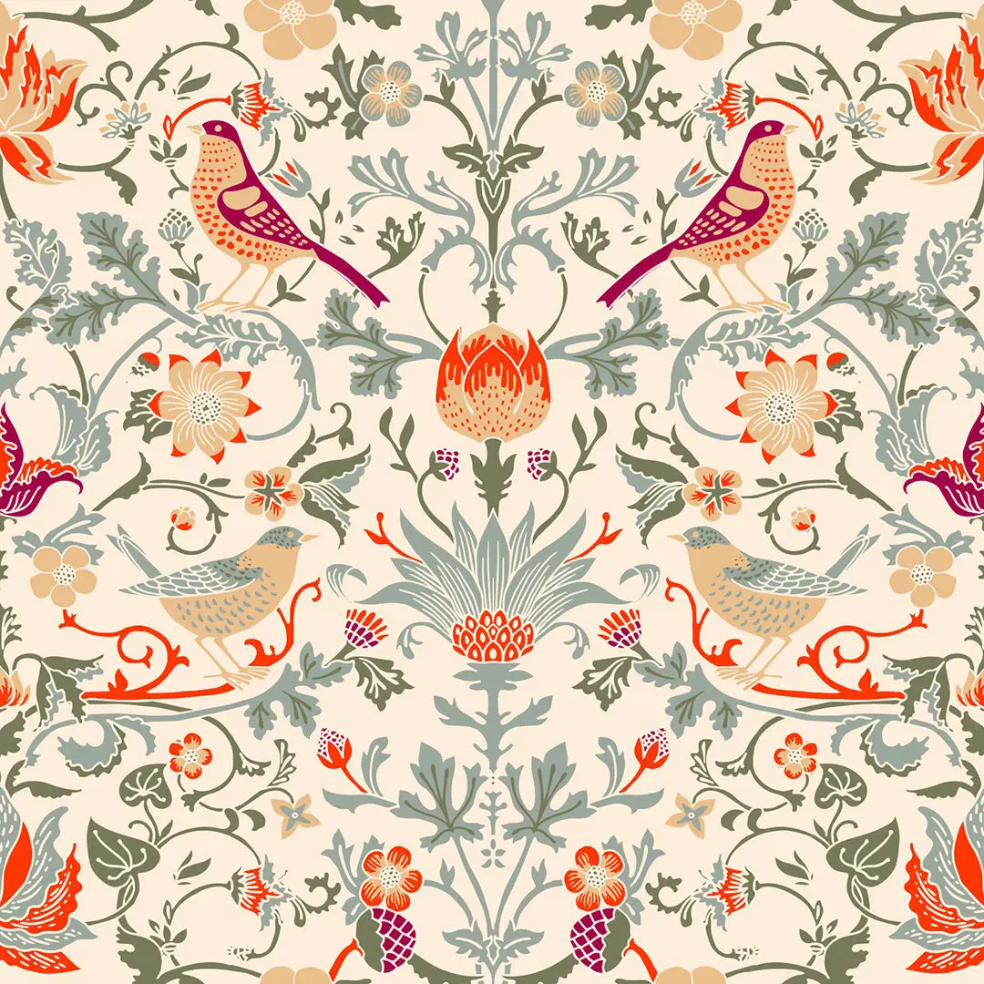 Renaissance Birds – 100% Quilting Cotton Fabric by the Yard
