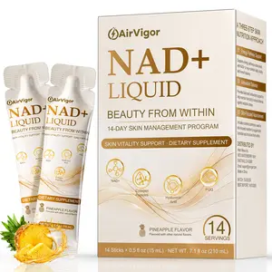 NAD+ Beauty Liquid Sticks for Healthy Skin & Daily Wellness, Collagen, Hyaluronic Acid & PQQ, Pineapple Flavor, 14 Count