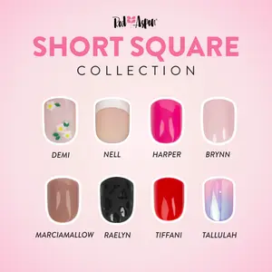 Red Aspen Short Square Press On Nails Salon-Quality Reusable Damage-Free 2-Week Wear Nail Dashes