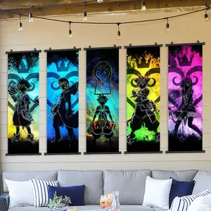 5 count hanging banners, colorful posters of popular anime characters, game room decoration, fashion posters, wall art for living rooms and corridors, modern art family posters, Modern Art Design, perfect gifts, waterproof printing