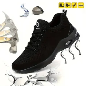Anti-impact, Puncture-resistant Lightweight Air Cushion Safety Shoes non-slip safety Steel Toe Trainers Closed,FathersDayGift SpringStatements