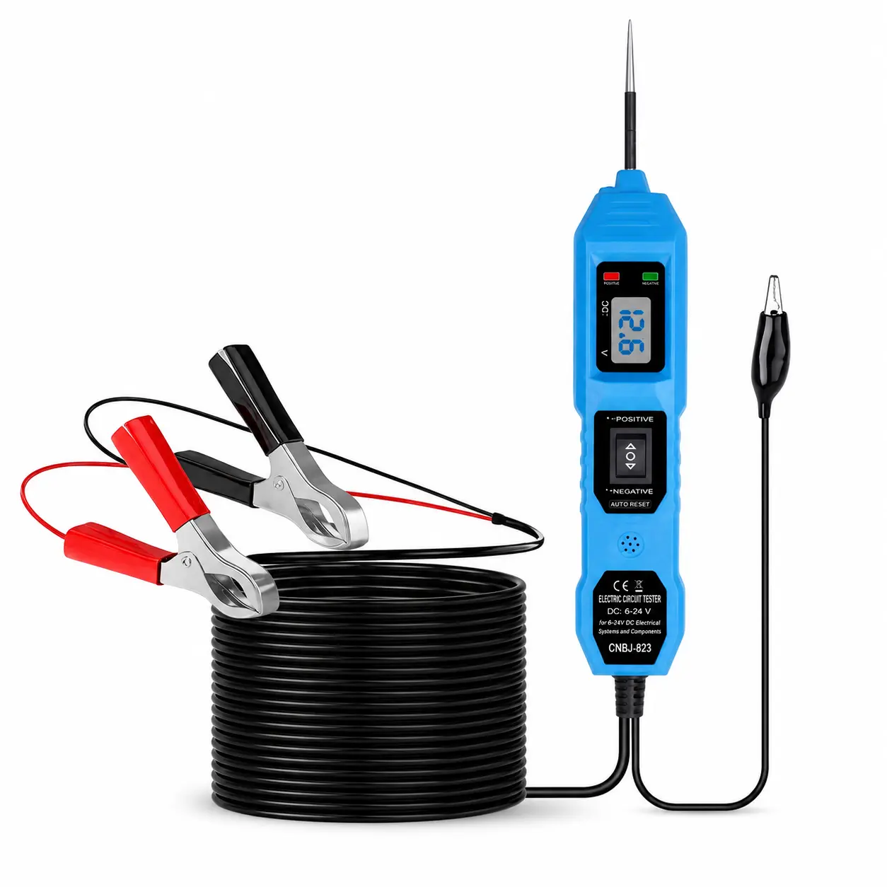 6-24V DC Automotive Circuit Tester, Versatile Car Diagnostic Tool with LED Voltage Monitor & Bright Light - Essential Electrical Power Probe Kit for Cars, Includes Manufacturer Warranty, Manufacturer Warrenty, Voltage Meter, Polarity Voltage Tester