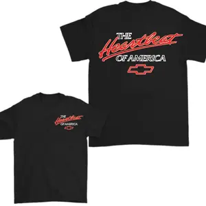 Heartbeat of America Classic Car T-Shirt – Vintage Auto Culture Graphic Tee, Retro Logo Style, Unisex Casual Top for Car Enthusiasts Black Streetwear