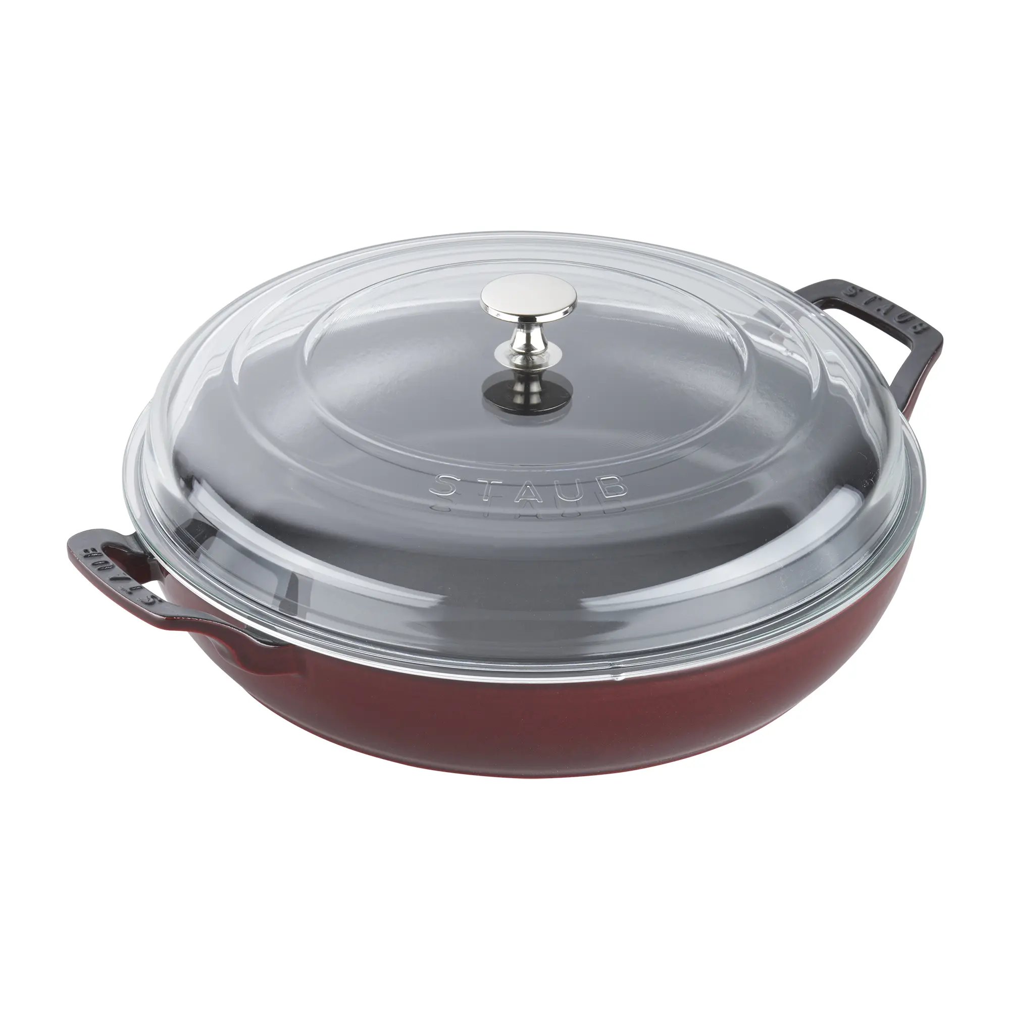 STAUB Enameled Cast Iron, 3.5-qt Braiser w/Glass Lid, Made in France