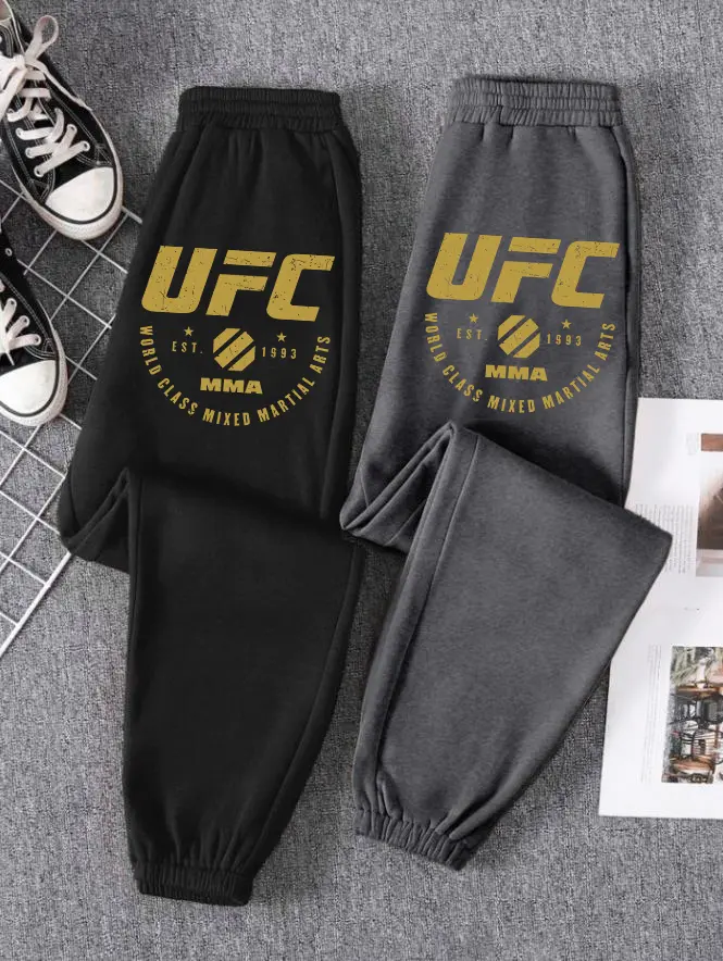 Mens Black UFC World Class MMA Sweatpants, Classic Fight Fan Sweatpants, Comfortable Combat Sports Apparel, Vintage MMA Sweatpants
