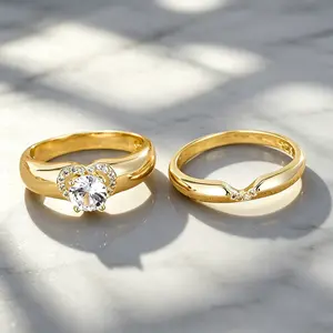 Luxury Dainty CZ Matching Ring Set| Minimalist Bridal Band| Perfect Wedding & Gift Jewelry