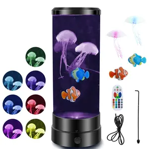 LED Jellyfish Lamp USB / Operated Jellyfish Night Light 7 Colors Changing Jellyfish Aquarium Lamp Realistic Jellyfish Tank Mood Lights for Home Office Bedroom Living Room Sleep Relax
