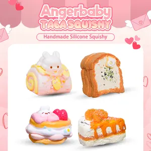 Squishy Toy Handmade Silicone Teddy Bear Fidget Toy Stress Relief Squeeze Toy for Adults Kids Thanksgiving New Year Valentine’s Day Gift