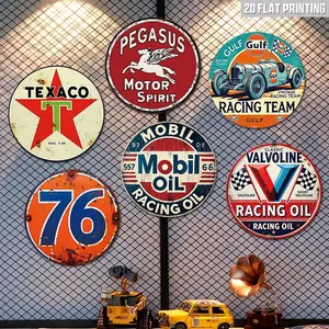 6pcs Vintage Petroleum Garage Tin Signs, Vintage Plaque Decor - Room Decor, Home Decor for Man Cave, Bar and Garage | Durable and Waterproof | Easy to Install | Psychedelic Car Theme | Rustic Style 8x8 Inches