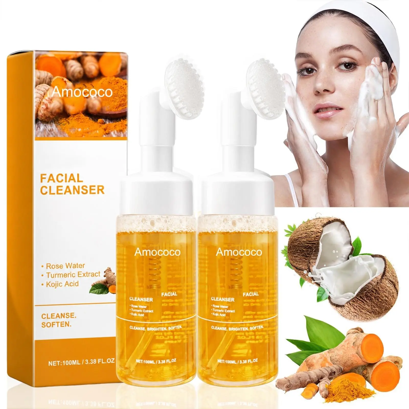 Turmeric Purifying Facial Cleanser – Deeply Cleanses, Removes Impurities, and Balances Natural Sebum, Leaving Skin Comfortable and Fresh. Daily Shower Essential.