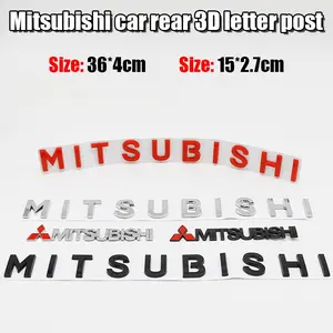 Mitsubishi 3D Letter Decorative Sticker, Front Grille Rear Trunk Badge Self-Adhesive Emblem, Fits Mitsubishi Lancer 9, ASX, L200, Colt, Pajero, Outlander, Eclipse, EVO