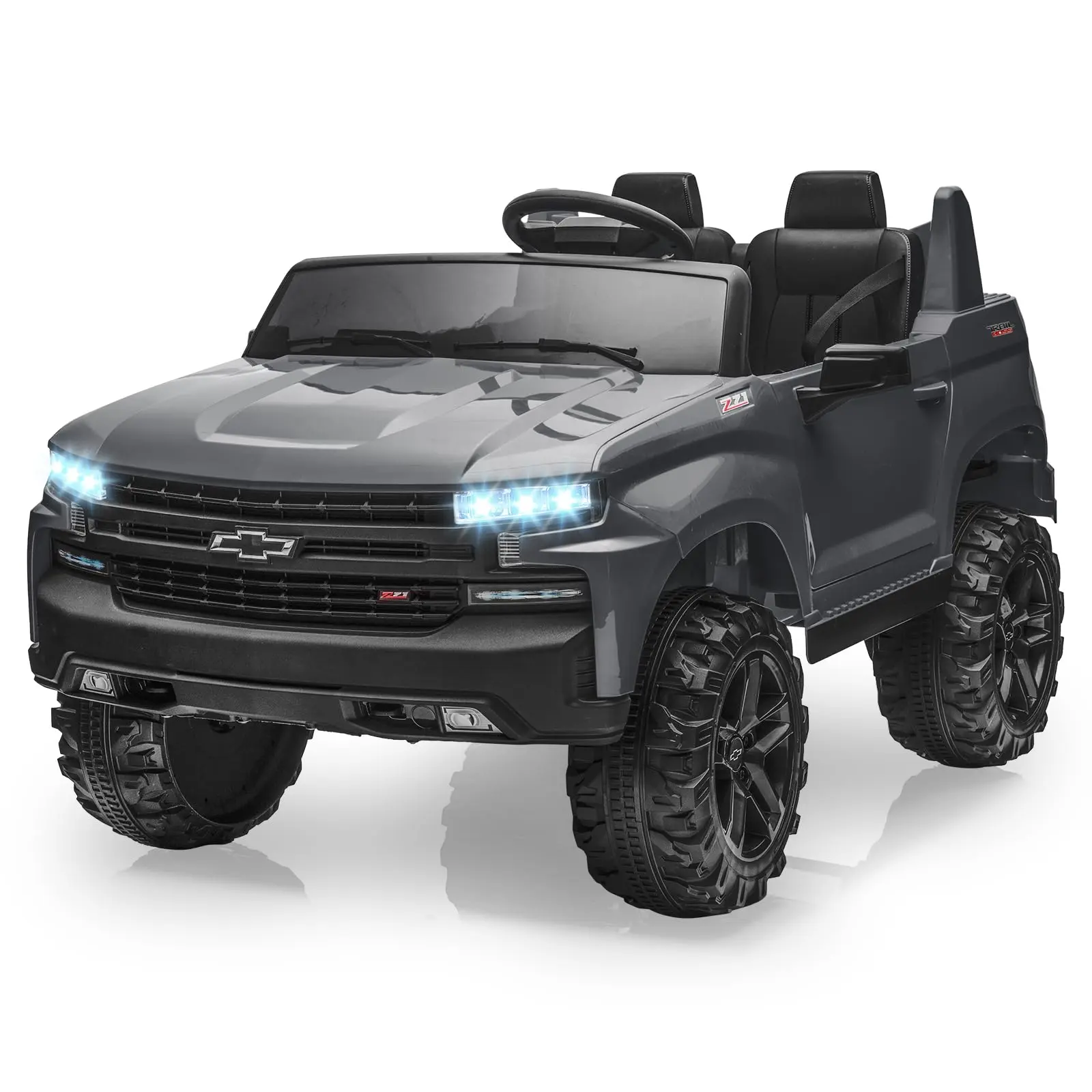 Garvee 24V Kids Electric Vehicle,2-Seater Ride-On Toy with Remote,LED Lights,MP3,Bluetooth for Boys and Girls,Gray