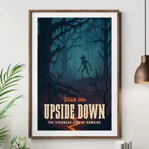 Stranger Things PosterNo Frame, Upside Down Vintage Retro Travel Print, Home Decor