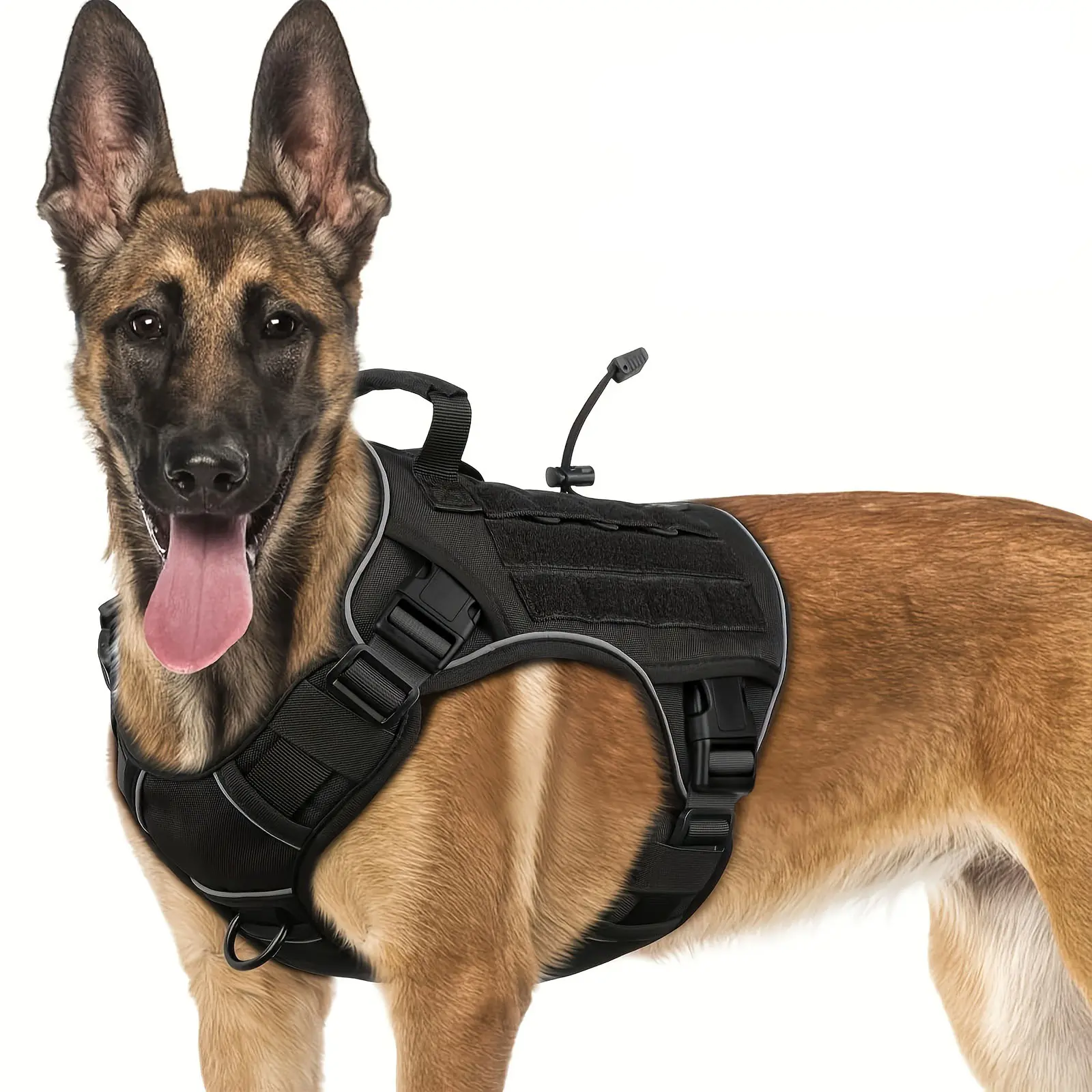 Adjustable No-Pull for Large Dogs| Reflective K9 Vest with Handle, Suitable for Labrador Retrievers, Siberian Huskies, And German Shepherds, Without Battery