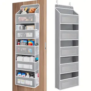 5-Tier Over The Door Storage Organizer  | Anti-Tipping Door Hanging Storage Box,  for Bedroom, Bathroom, Pantry, Kids Room, Ideal Closet & Cabinet Organizer, Hangable, Clothes Organizer
