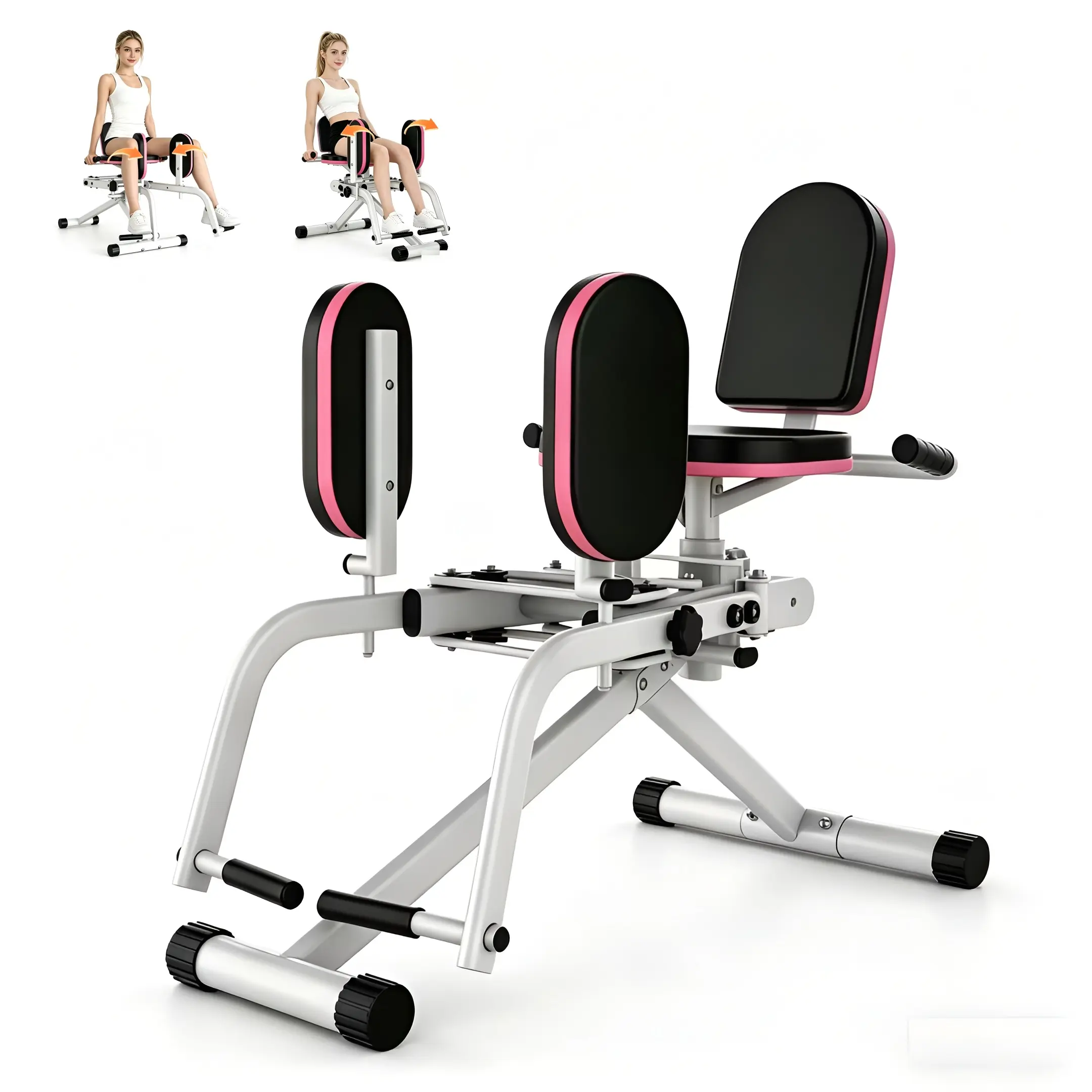 2-In-1 Dual-Resistance Cord Glute Machine - Hip Abductor  & Adductor Exercise Equipment - Adjustment Resistance Levels For Glute Strengthening, For Home Use, Upper Back Exerciser, Thigh Workout Equipment for Hip Sculpting