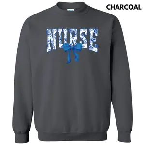 Nurse Blue Florals Sweatshirt 'NLB'