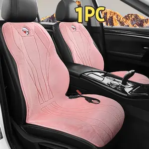 Winter Heated Car Seat Cushion Cover, Universal 12V Electric Heating Pad, Plush Warm Seat Protector for Winter, Car Thermal Blanket, Car Seat Covers, Car Seat Protectors