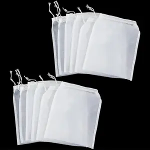 12Pcs Nylon Wine Filter Juicer Bags Nut Milk Bag for Straining Fruit Juice Cheese Coffee