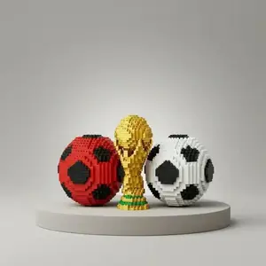 2026 USA Football Trophy Building Block Set, creative building blocks, football building blocks, fan model toy, adult collectible stress-relieving desktop ornament gift, suitable for football fans to collect.