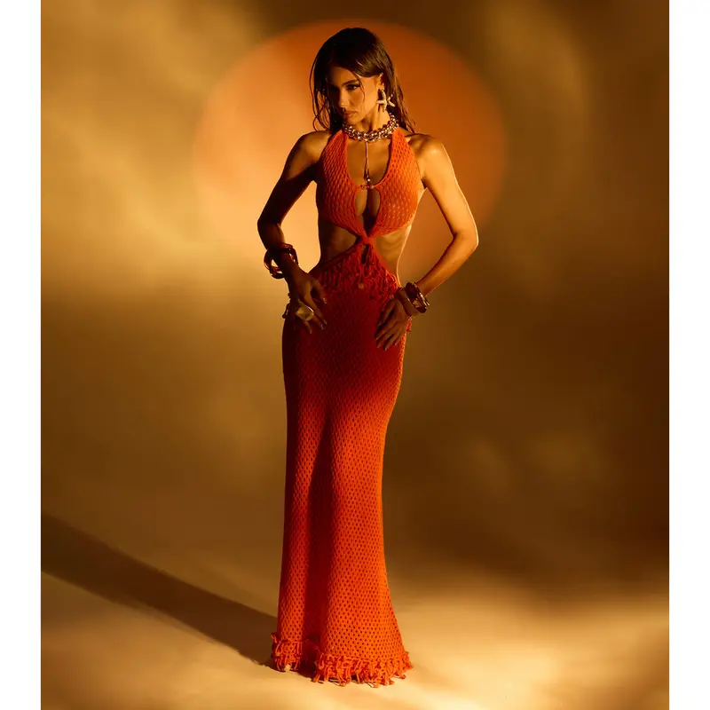 tularosa crochet dress Golden Leaf Party Vicenza Silk Wide-Leg Pants Option:Dress + Veil Tularosa finley crochet midi dress