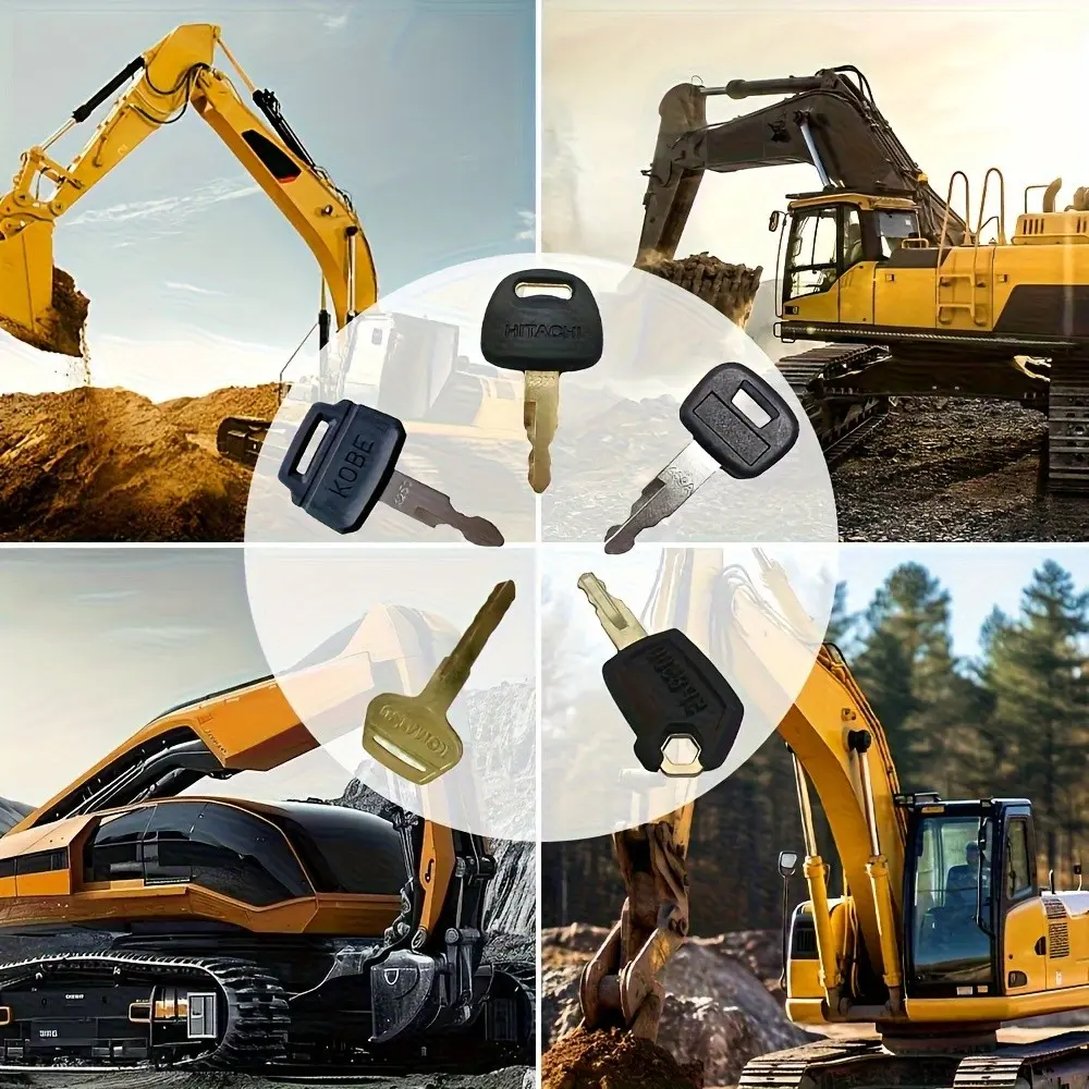 5pcs Equipment Ignition Key Set for Excavator, Durable Replacement Keys, Essential Maintenance Tool, Fits Various Models, Construction Tools