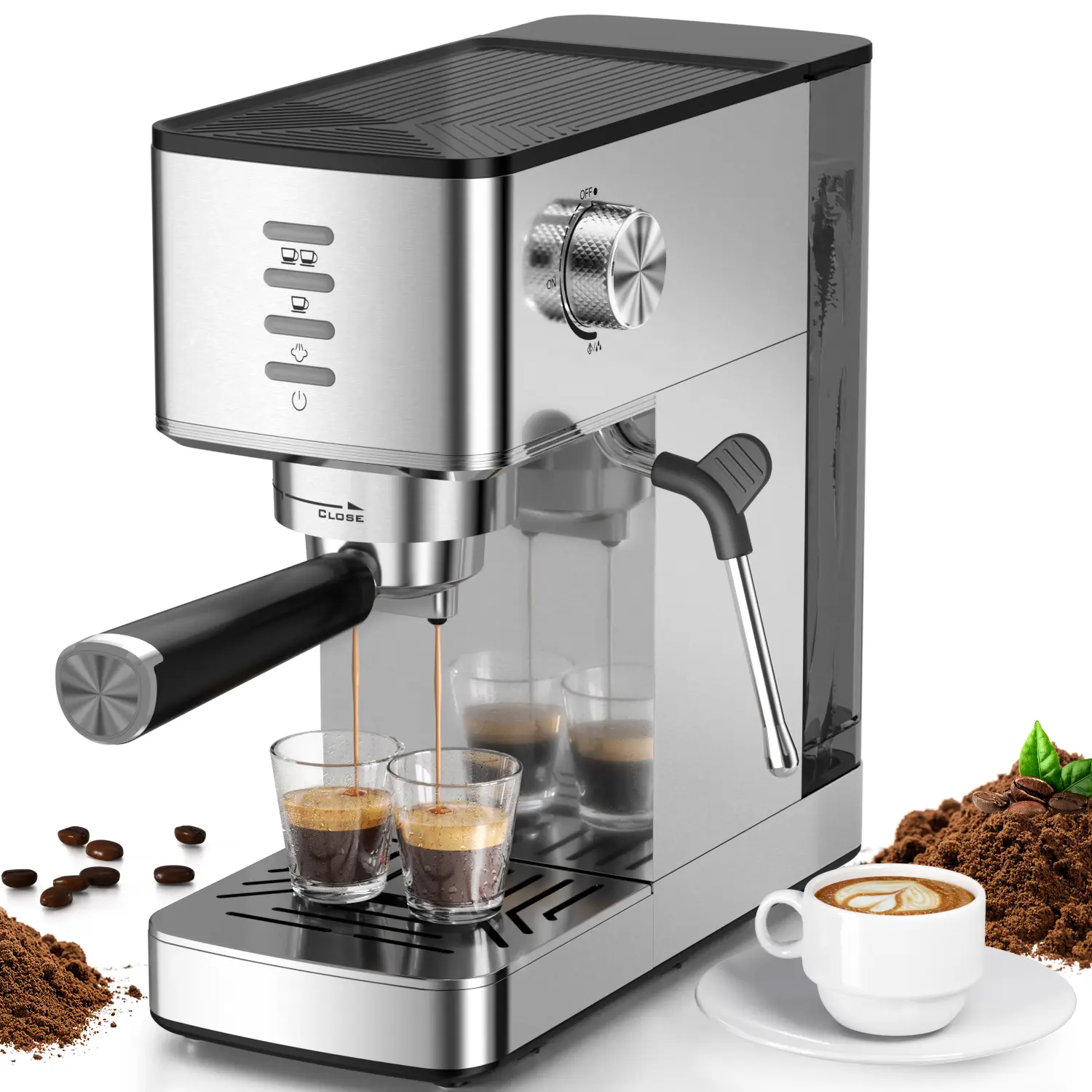 Espresso Machine 20Bar with Rapid Cold Brew Function - Hot & Iced Coffee Maker, Built-in Steam Wand, Touch Screen, 37oz Water Tank - Perfect for Lattes, Cappuccinos, and Gift for Coffee Lovers