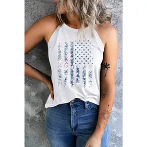 Floral Graphic Grecian Neck Tank