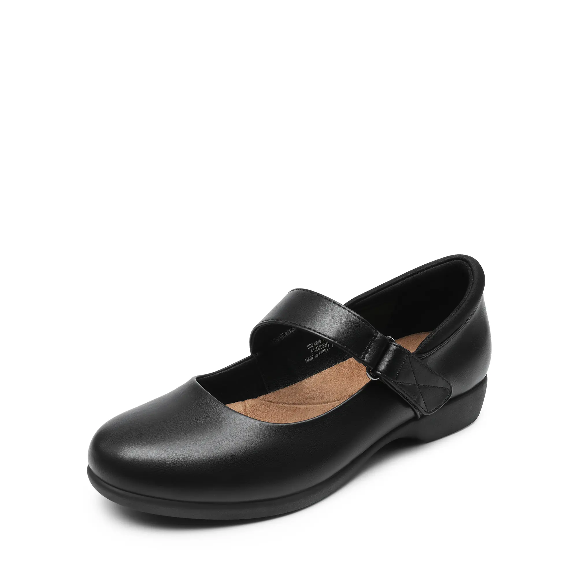 Dream Pairs Women's Round Toe Non-Slip Mary Jane Casual Flats - Adjustable Strap, Comfortable Lining, Padded Collar, Slip-On Shoe, Walking Footwear, Walking Shoes, Slip On Shoes