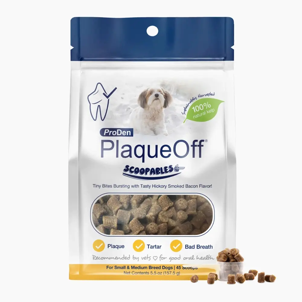 ProDen PlaqueOff Scoopables - Tiny bites packed with tasty hickory smoked bacon flavor.