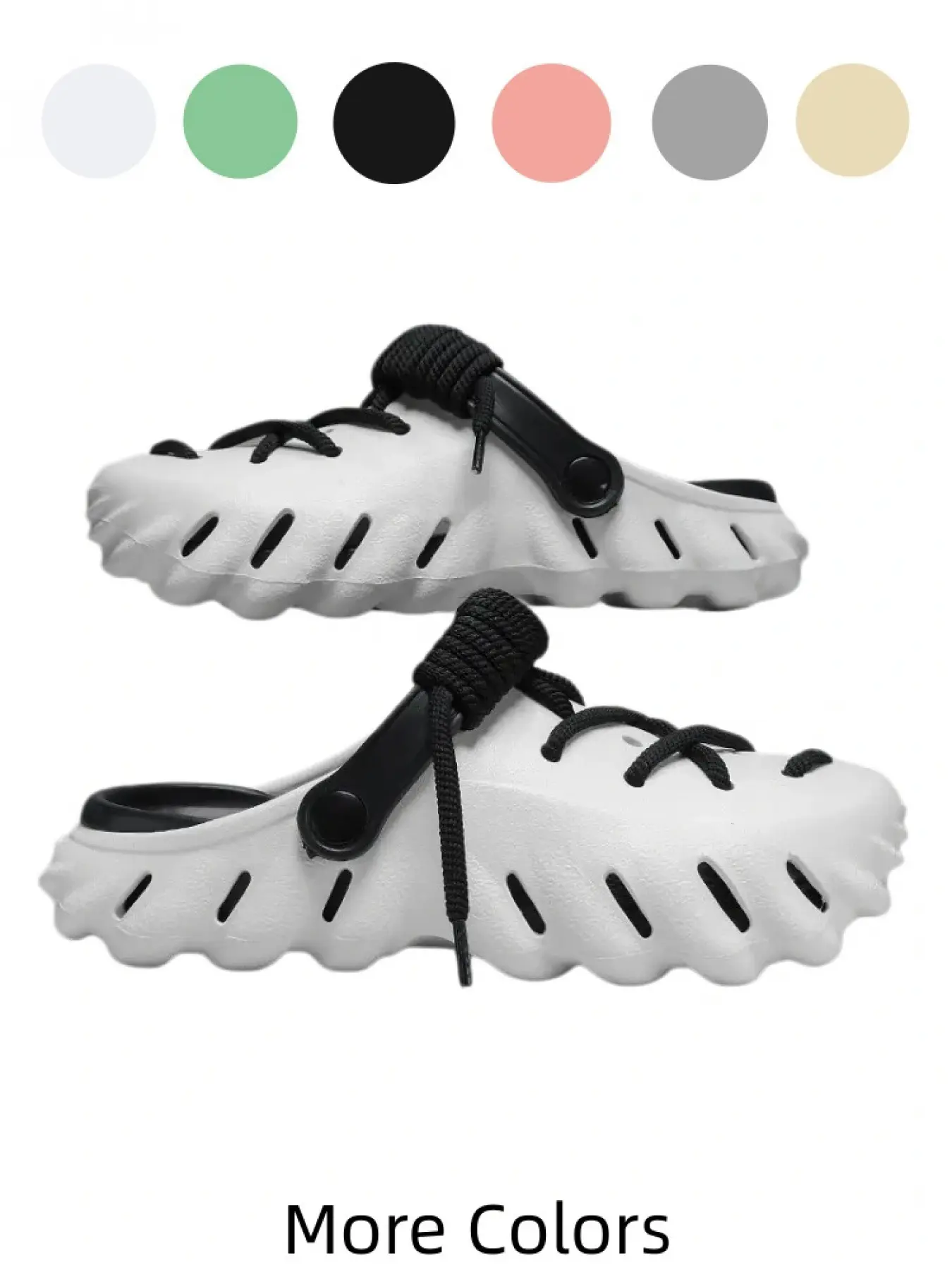 6 Colors Optional Unisex Garden Clogs Lace Up Closed Toe Two Wear Thick Sole Lightweight Non Slip Outdoor/Beach Summer Clogs - EVA Plastic, Anti-Slip Lightweight Breathable Footwear