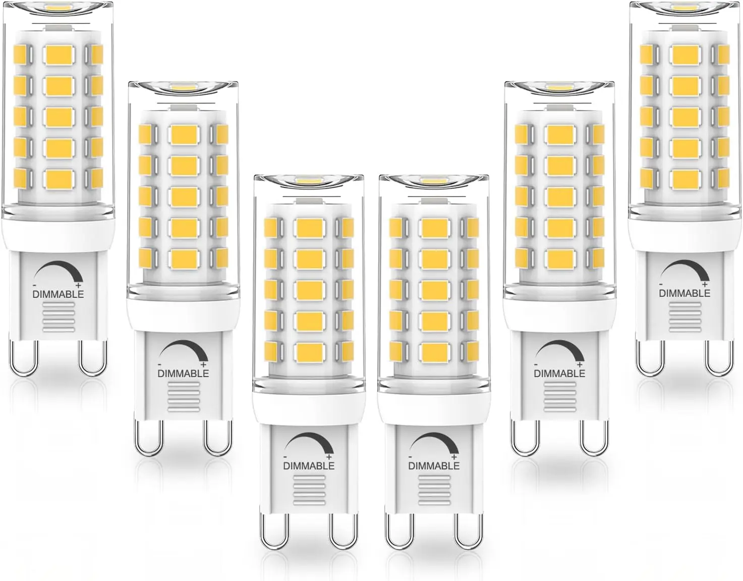 G9 LED Bulb Dimmable, 4W, 40W Halogen Equivalent, 4000K Natural White, AC 120V G9 Bi Pin Base Light Bulbs, 380LM, No Flicker, 360° Beam Angle, Pack of 6