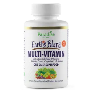 Paradise Herbs Earth's Blend Multivitamin, with Iron, Contains Methylated Vitamins + ORAC Energy Greens, 30 Vegetarian Capsules Dietary Supplement