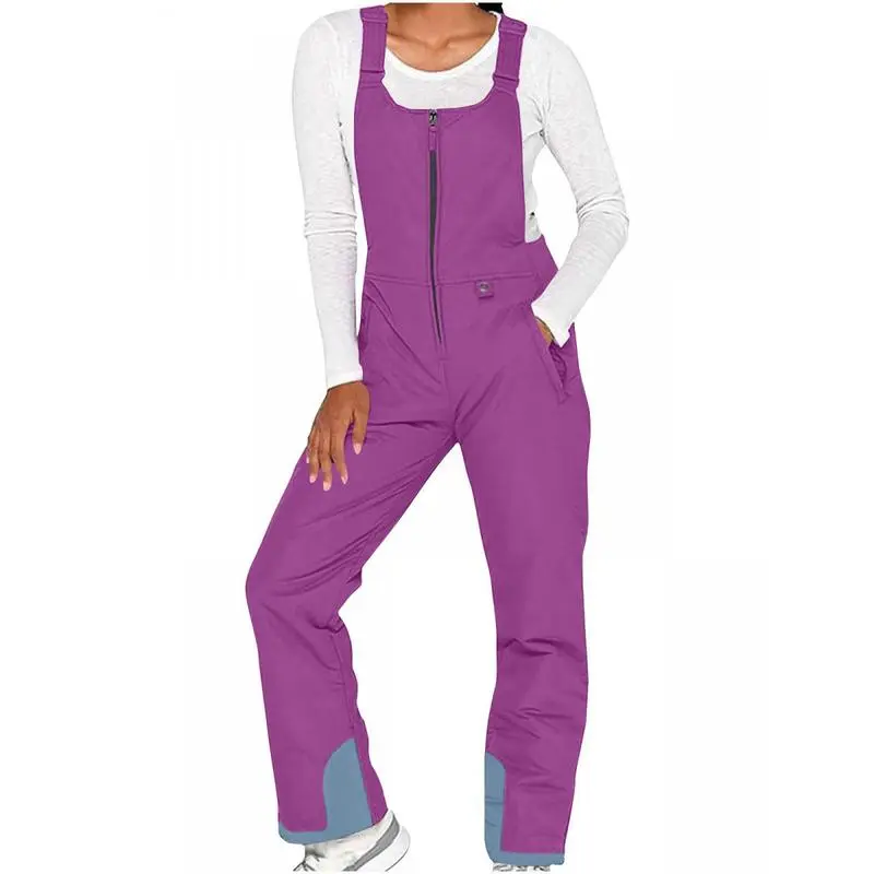 Women's & Unisex Thermal Bib Ski Pants Windproof Waterproof Outdoor Snow Pants with Thickened Cotton Lining Anti-Slip Design for Skiing & Winter Sports - Golf Attire